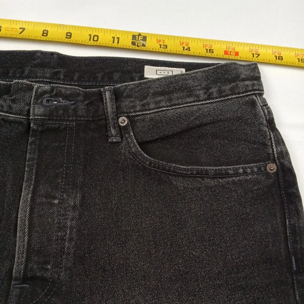 AYR Jeans Mens 34 x 32 The Normie Straight Leg Inky Black Premium Denim NWOT